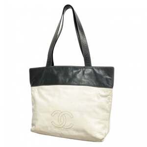 CHANEL Black Lambskin Leather Tote Bag